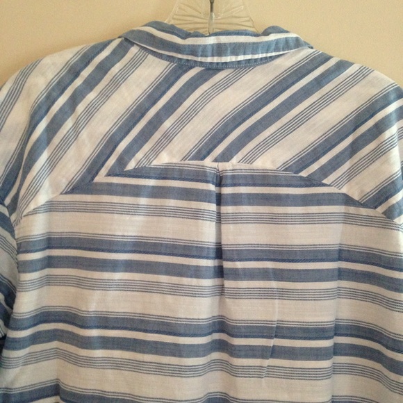 A New Day Blue and White Striped Button Down Shirt - Picture 3 of 9